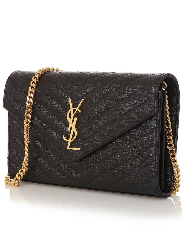 Monogram Matelasse Chain Shoulder Bag Black - SAINT LAURENT - BALAAN 3