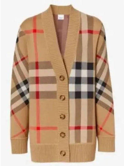 Check Technical Wool Jacquard Cardigan Archive Beige - BURBERRY - BALAAN 2