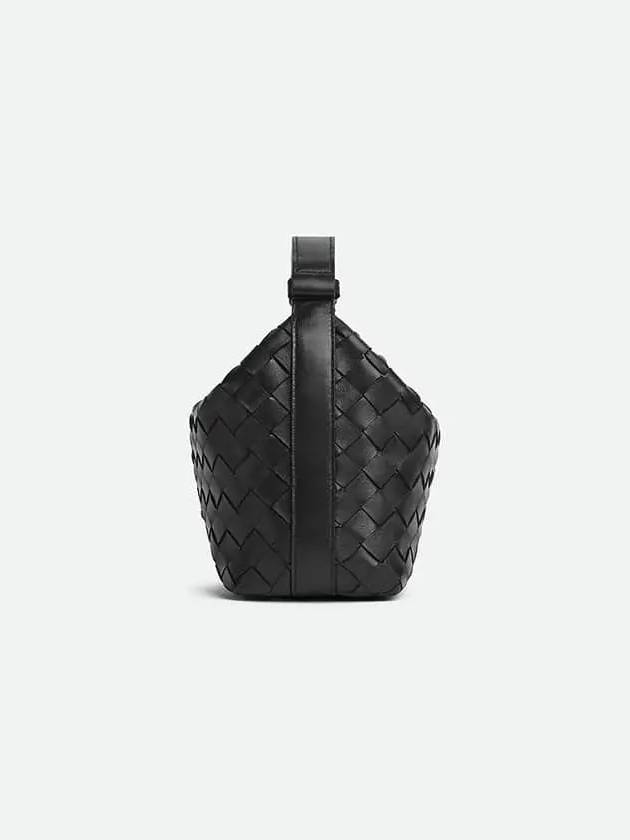 Intreciato Small Leather Tote Bag Black - BOTTEGA VENETA - BALAAN 3