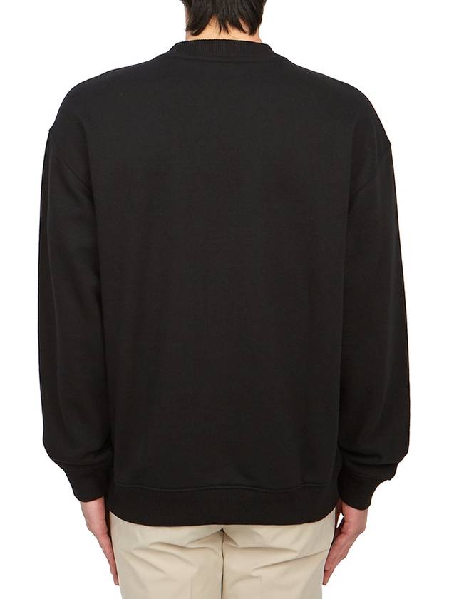 Crew Neck Logo Print Sweatshirt Black - HUGO BOSS - BALAAN 4