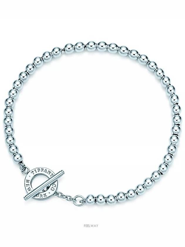 Tiffany Sterling Silver Toggle Bead Bracelet 4mm - TIFFANY & CO. - BALAAN 1