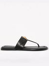 La Medusa Leather Flip Flops Black - VERSACE - BALAAN.