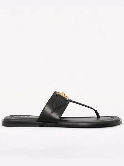 La Medusa Leather Flip Flops Black - VERSACE - BALAAN 2