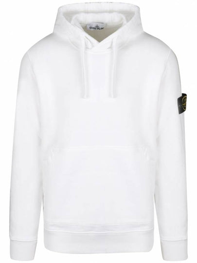 Wappen Patch Cotton Fleece Hoodie White - STONE ISLAND - BALAAN 2