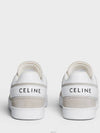 Velvet trainer calfskin low top sneakers light beige - CELINE - BALAAN 4