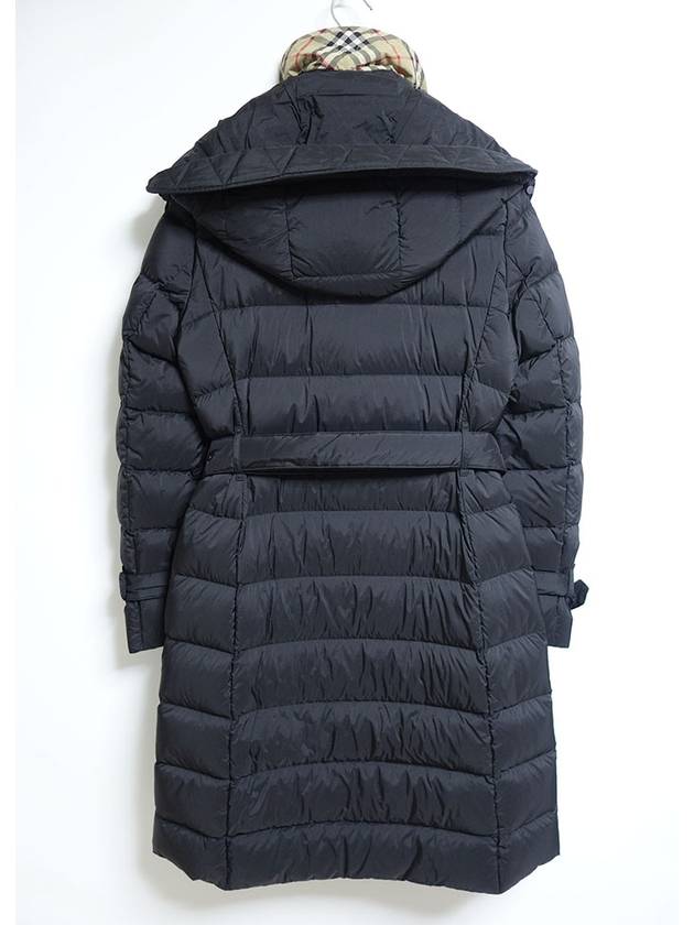 Women's Double Breasted Hooded Padded Black - BURBERRY - BALAAN 4