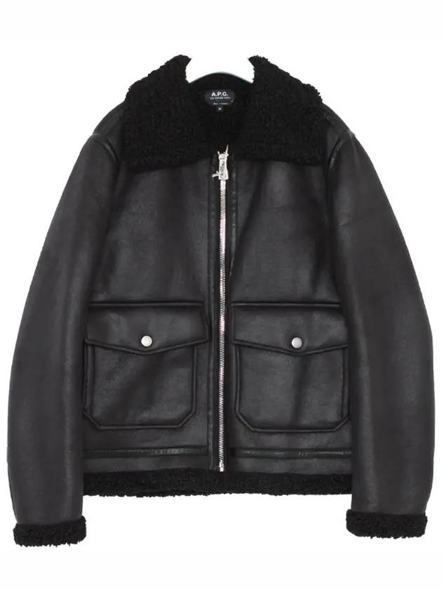 Tommy Shearing Trimming Leather Jacket Black - A.P.C. - BALAAN 2