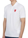 Play Men's Red Double Heart Wappen Short Sleeve PK Shirt P1 T290 2 White - COMME DES GARCONS - BALAAN 3