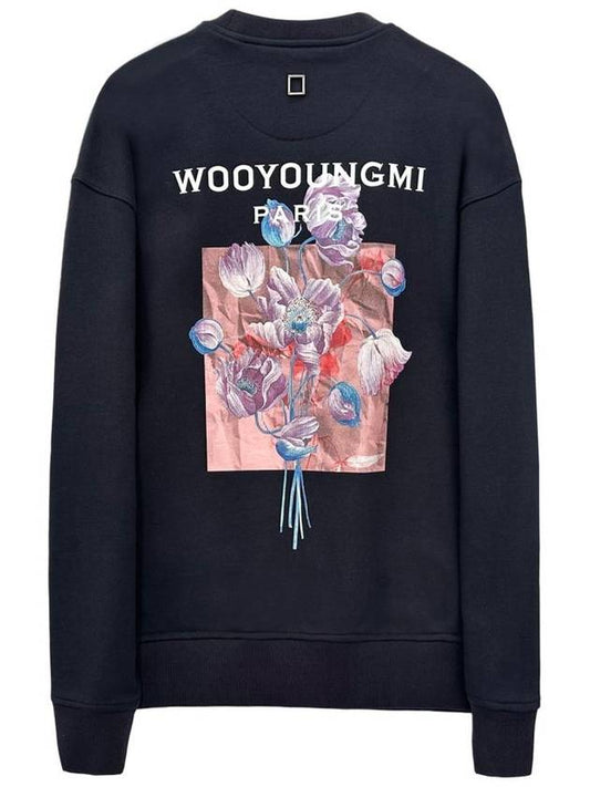 3D Flower Back Logo Sweatshirt Navy - WOOYOUNGMI - BALAAN 2