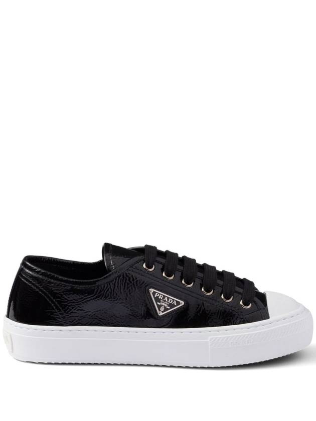 Naplak Leather Low Top Sneakers Black - PRADA - BALAAN 2