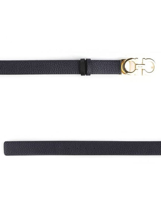 Reversible Gancini Leather Belt Black Navy - SALVATORE FERRAGAMO - BALAAN 2