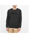 Men's VPC Logo Print Crew Neck Sweatshirt Black - A.P.C. - BALAAN 5