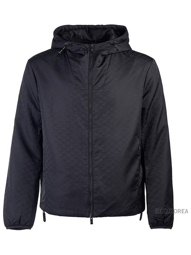 All-Over Jacquard Hooded Jacket Black - EMPORIO ARMANI - BALAAN 2