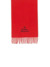 Logo Wool Fringe Muffler Red - VIVIENNE WESTWOOD - BALAAN 3