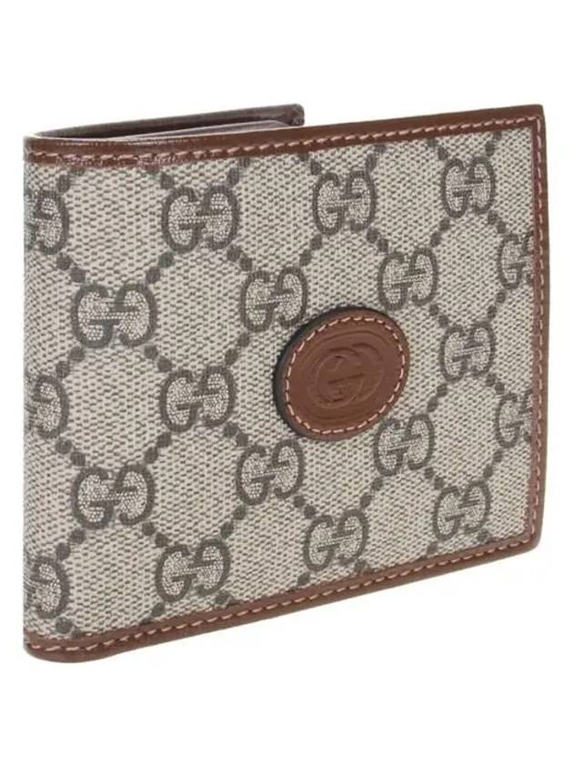 GG Supreme Interlocking Half Wallet Brown - GUCCI - BALAAN 3