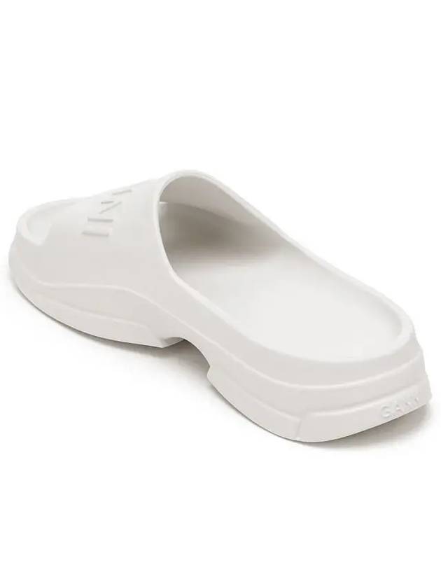 Logo Rubber Full Slide Slippers White - GANNI - BALAAN 6