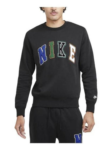 Club Crew Neck Sweatshirt Black - NIKE - BALAAN 1