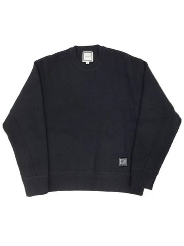 Black leather patch sweater W243KN05507B - WOOYOUNGMI - BALAAN 1