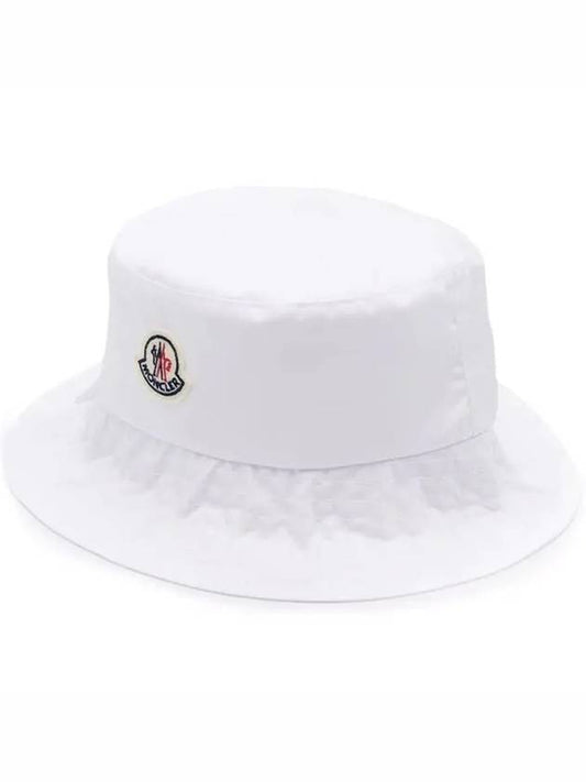 Logo Patch Nylon Bucket Hat Off-White - MONCLER - BALAAN.