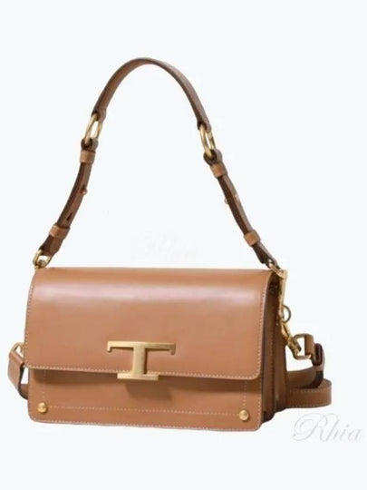 Timeless T Logo Small Satchel Shoulder Bag Brown - TOD'S - BALAAN 2