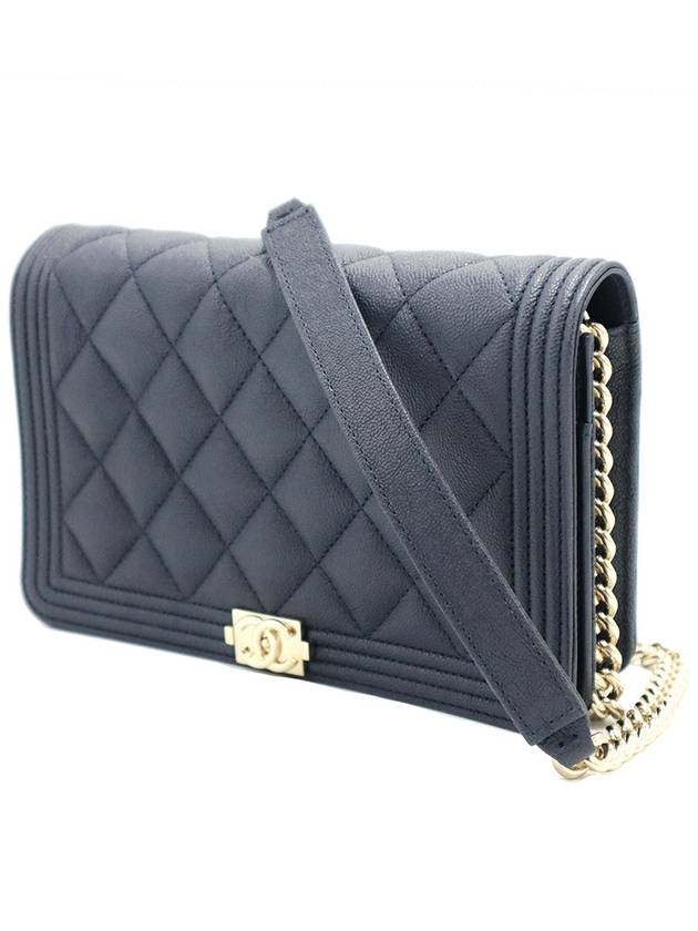 Chanel AP1117 Navy Caviar Boy WOC Gold Small Shoulder Bag 30s - CHANEL - BALAAN 3