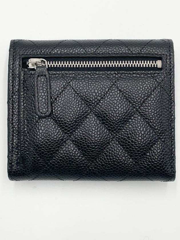 Classic snap half wallet black caviar silver plate AP0231 - CHANEL - BALAAN 3