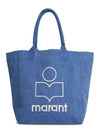 Yenky Embroidered Logo Large Shopper Tote Bag Blue - ISABEL MARANT - BALAAN 2