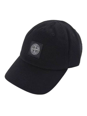 Pique 6 Panel Organic Cotton Ball Cap Black - STONE ISLAND - BALAAN 1