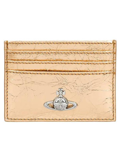 Metallic Crinkle Card Wallet Gold - VIVIENNE WESTWOOD - BALAAN 2