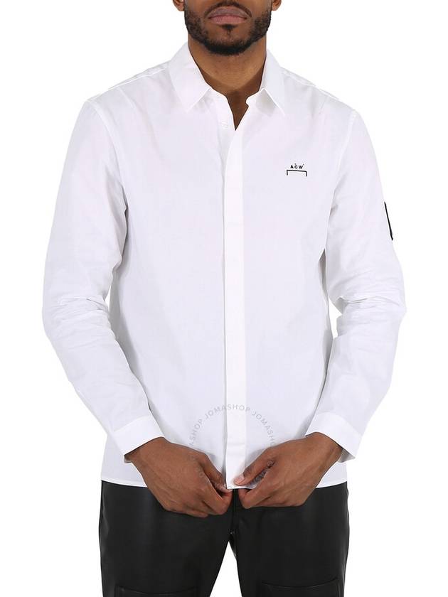 A Cold Wall Men's White Pawson Long-Sleeve Cotton Shirt, Brand Size 46 (US Size 36) - A-COLD-WALL - BALAAN 1