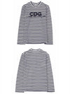 CDG logo striped border long sleeve t-shirt navy - COMME DES GARCONS - BALAAN 6