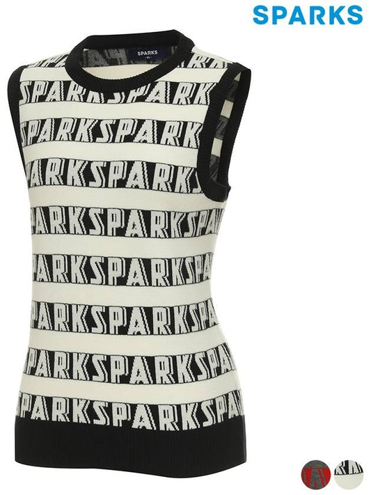 Women s Logo Pattern Knit Vest SN3LKV001 - SPARKS - BALAAN 2