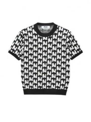 Jacquard TheMwave short sleeve knit 3741MDM211 247777 99 - MSGM - BALAAN 1