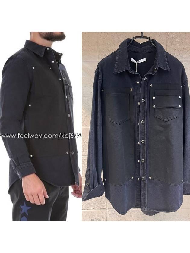 Men's Denim Patch Long Sleeve Shirt 1006 483 - GIVENCHY - BALAAN 1