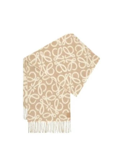 Anagram Scarf Beige White - LOEWE - BALAAN 1