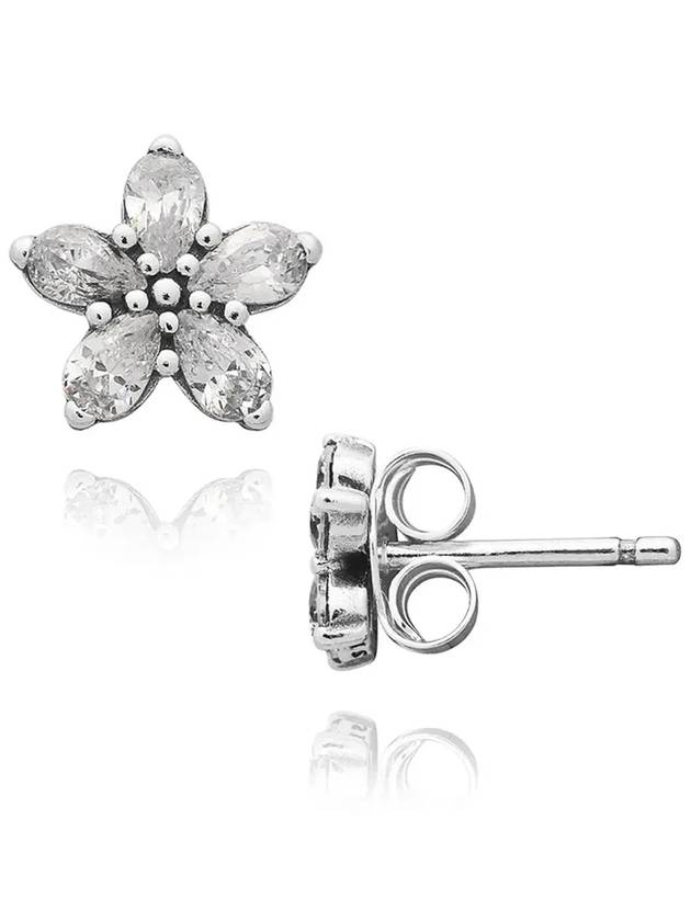 Sparkling Snowflake Stud Earrings Silver - PANDORA - BALAAN 4