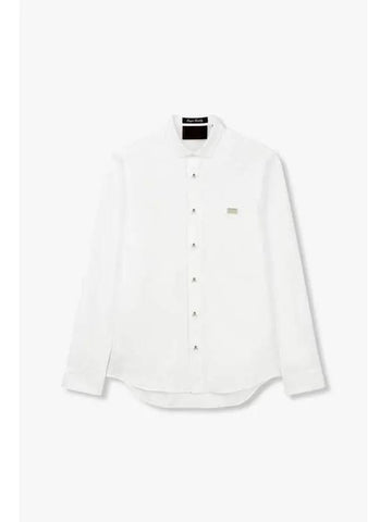 Men s Skull and Bone Trim Cotton Shirt White - PHILIPP PLEIN - BALAAN 1