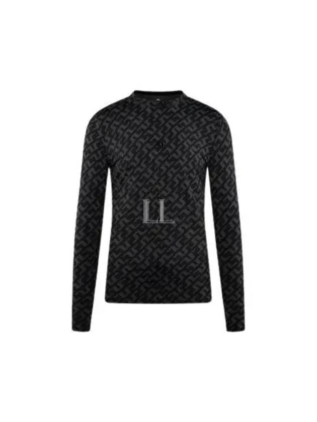 Men's Thor Allover Logo Print Long Sleeve T-Shirt Black - J.LINDEBERG - BALAAN 2