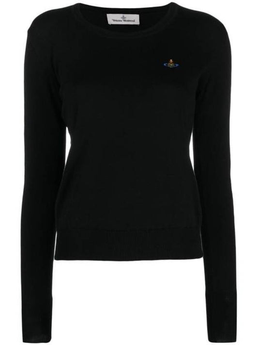 ORB Logo Knit Top Black - VIVIENNE WESTWOOD - BALAAN 1