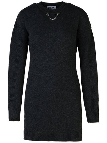 Moschino Jeans Dark Grey Wool Blend Dress - MOSCHINO - BALAAN 1