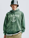 USN VTG Dying Hoodie Dusty Green - KND - BALAAN 4