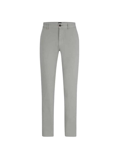 Slim Fit Stretch Cotton Satin Chino Straight Pants Medium Grey - HUGO BOSS - BALAAN 2