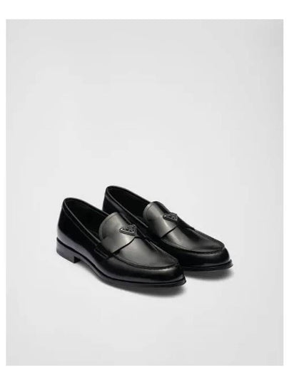 Brushed Leather Loafers Black - PRADA - BALAAN 2