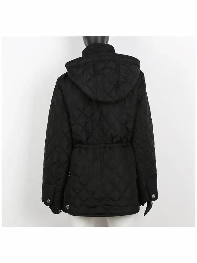 Diamond Quilted Long Nylon Jacket Black - BURBERRY - BALAAN 5