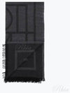 Monogram Wool Cashmere Scarf Black - TOTEME - BALAAN 2