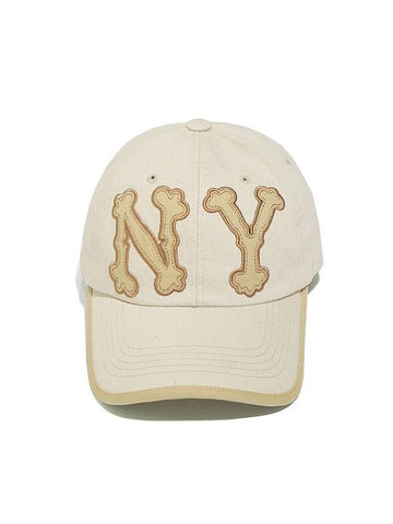 NY Emblem Washed BB Ball Cap Ivory - OGARP - BALAAN 1