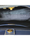 Prada SAFFIANO LUX blue navy two tone color gold logo tote bag and shoulder BN2438 - PRADA - BALAAN 7