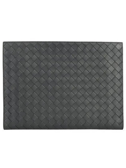 Intrecciato Document Clutch Bag Black - BOTTEGA VENETA - BALAAN 2