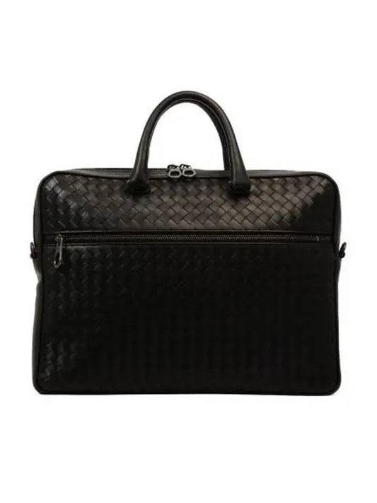 Intrecciato Calfskin Business Briefcases Black - BOTTEGA VENETA - BALAAN 2