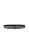 Men's LV Line 40MM Reversible Leather Belt Black Grey - LOUIS VUITTON - BALAAN 1